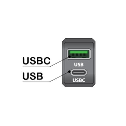 SAE to USBC & USB power Adapter with Switched on off Digital Voltage Display