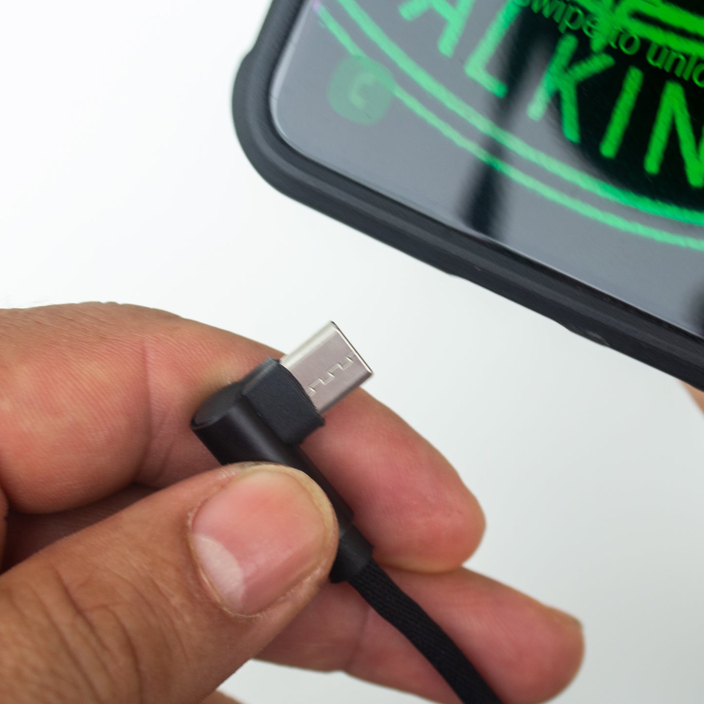 18" High Performance Phone Charging Data Cable 90-Degree USB USBC