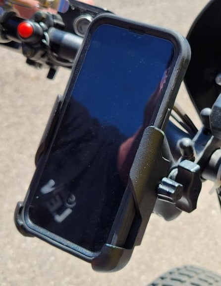 Short Aluminum Union 1 1/2" Center to Center for attaching Phone Mounts with Articulating 15/16" Ball