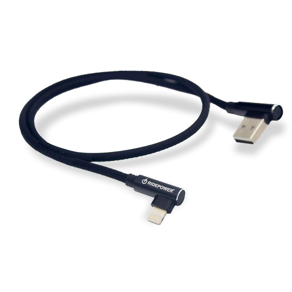 18" High Performance Phone Charging Data Cable USB 90 Degree Lightning
