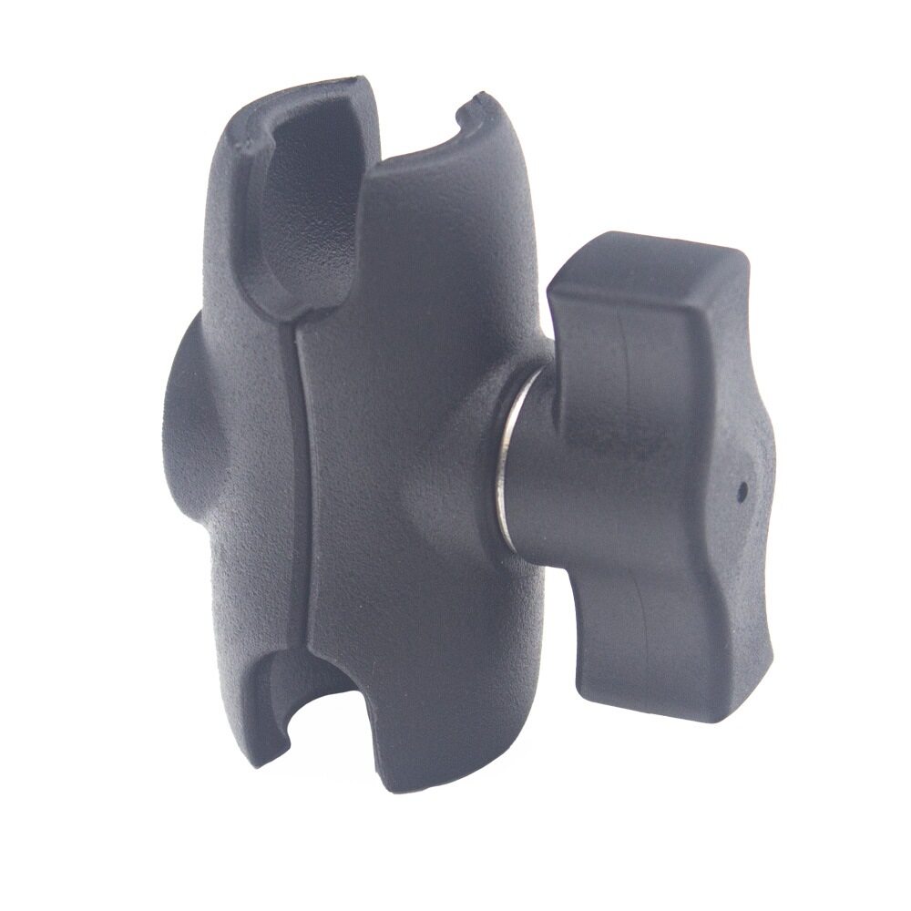 Short Aluminum Union 1 1/2" Center to Center for attaching Phone Mounts with Articulating 15/16" Ball