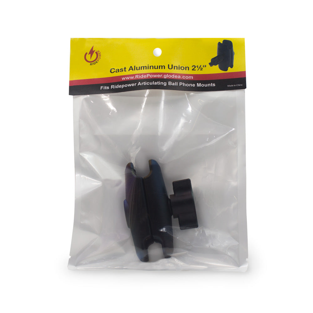 Aluminum Union for Phone Mounts with Articulating 1" Ball 2 1/4 center to center