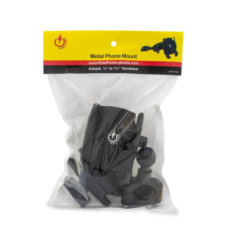 Small All Metal Phone mount with articulating ball mounting Technology Max Phone 3 1/4" wide x 7/16" thick