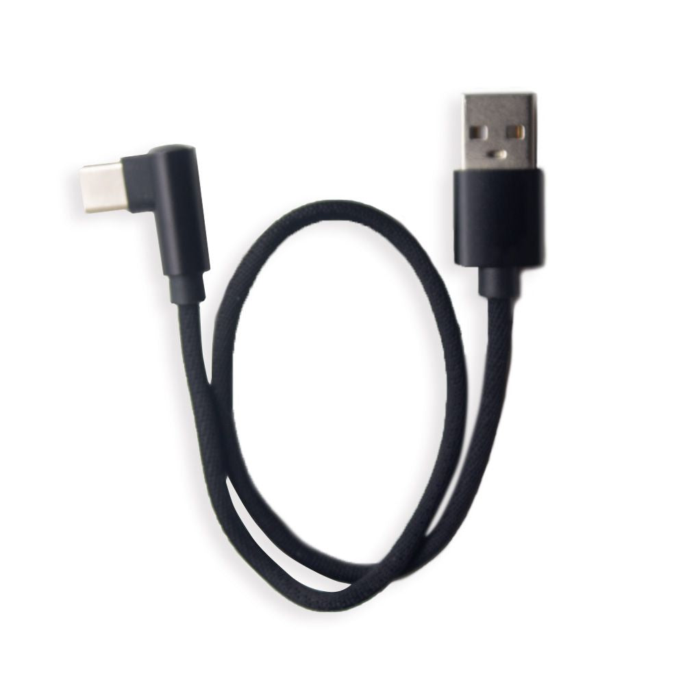 12" male USB to 90 degree male USBC Phone Charging Cable