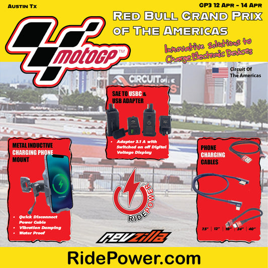Final day for RidePower at the Revzilla trailer at MotoGP in Austin Texas April 14