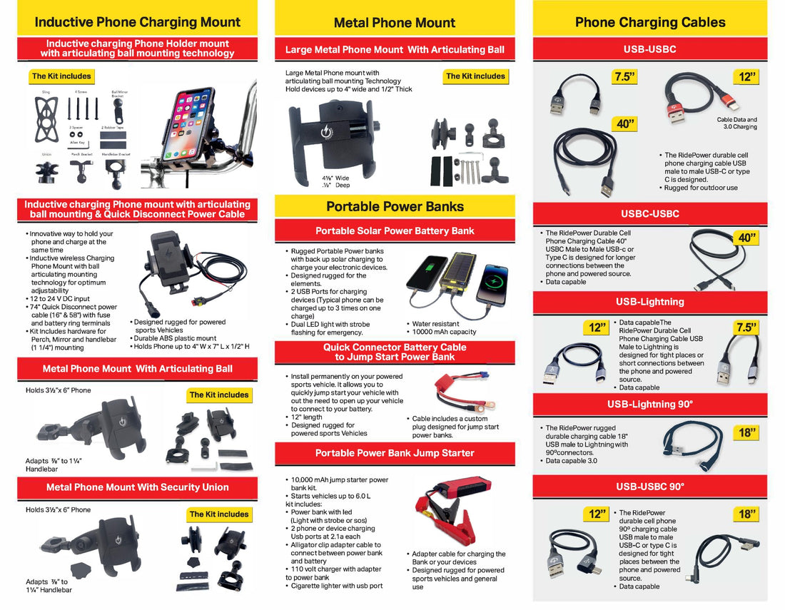 RidePower offers many solutions to charge your phone or electronic devices