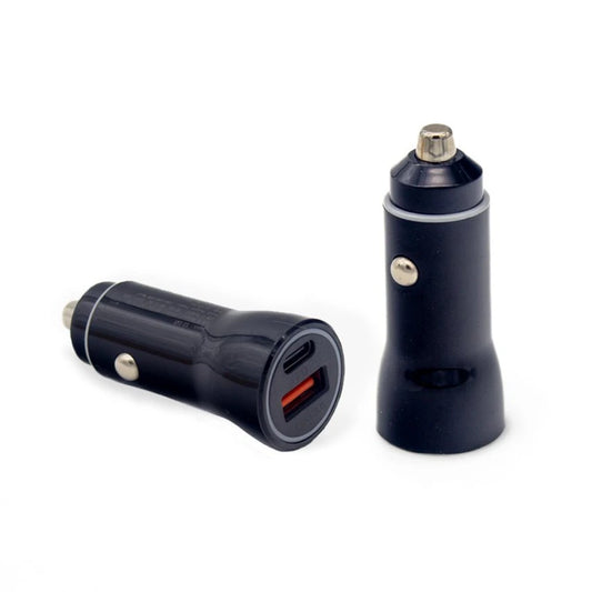 RidePower 12V cigarette‑lighter adapter with dual USB‑A and USB‑C fast‑charging ports, rugged powersports‑rated design
