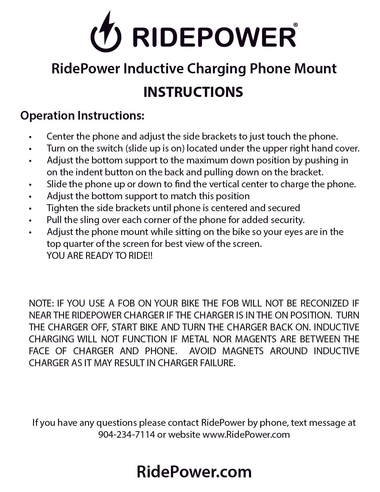 Phone Inductive Wireless charging Mount with Quick Disconnect Power Cable and articulating ball mounting
