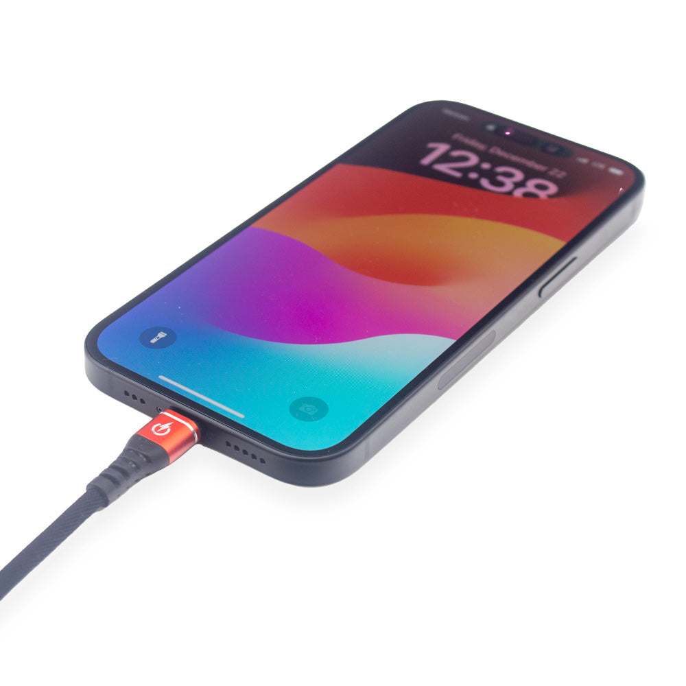 12 inch" USB‑A to Lightning Reinforced Charging & Data Cable – Outdoor/Powersports Rated