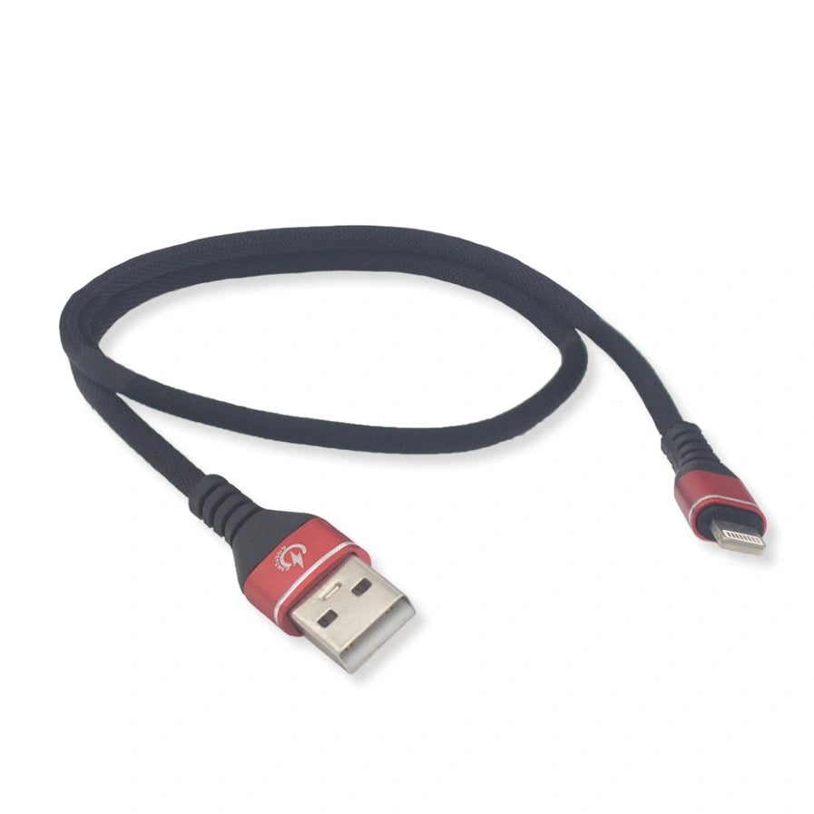 RidePower 18-inch USB-A to Lightning motorcycle charging cable waterproof, vibration‑resistant design.