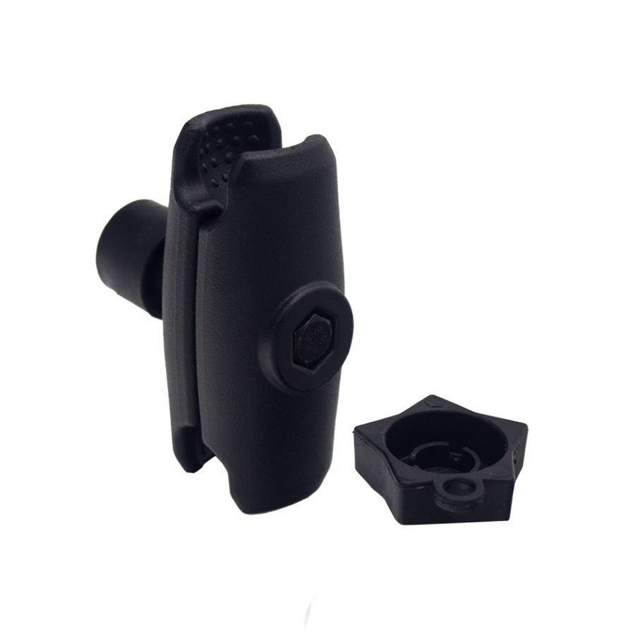 All Metal Phone mount with articulating ball mounting Technology and Security Union Hold devices up to 3 1/4" wide and 7/16" thick