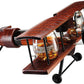 Whiskey & Wine Decanter Airplane Set and Glasses Antique Wood Airplane - The Wine Savant Whiskey Gift Set and 2 Airplane Glasses, Pilot Gift Moving Parts- Alcohol Related Gift, BAR DECOR Large 21" by The Wine Savant