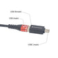RidePower cable with labeled USB and USBC connectors on a white background