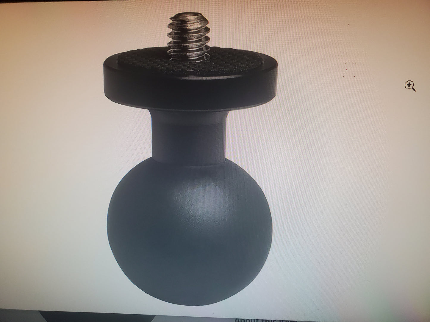 Camera mounting adapter with 1''ball and 1/4" threaded stud