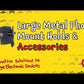 Large Metal Phone Mount holds devices up to 4" wide and 1/2" thick 1 1/4" handlebar adapter